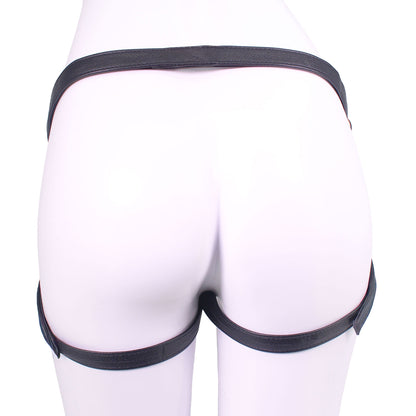 Unicorn Collections - Black and Rose Gold PU Leather Strap-On Harness