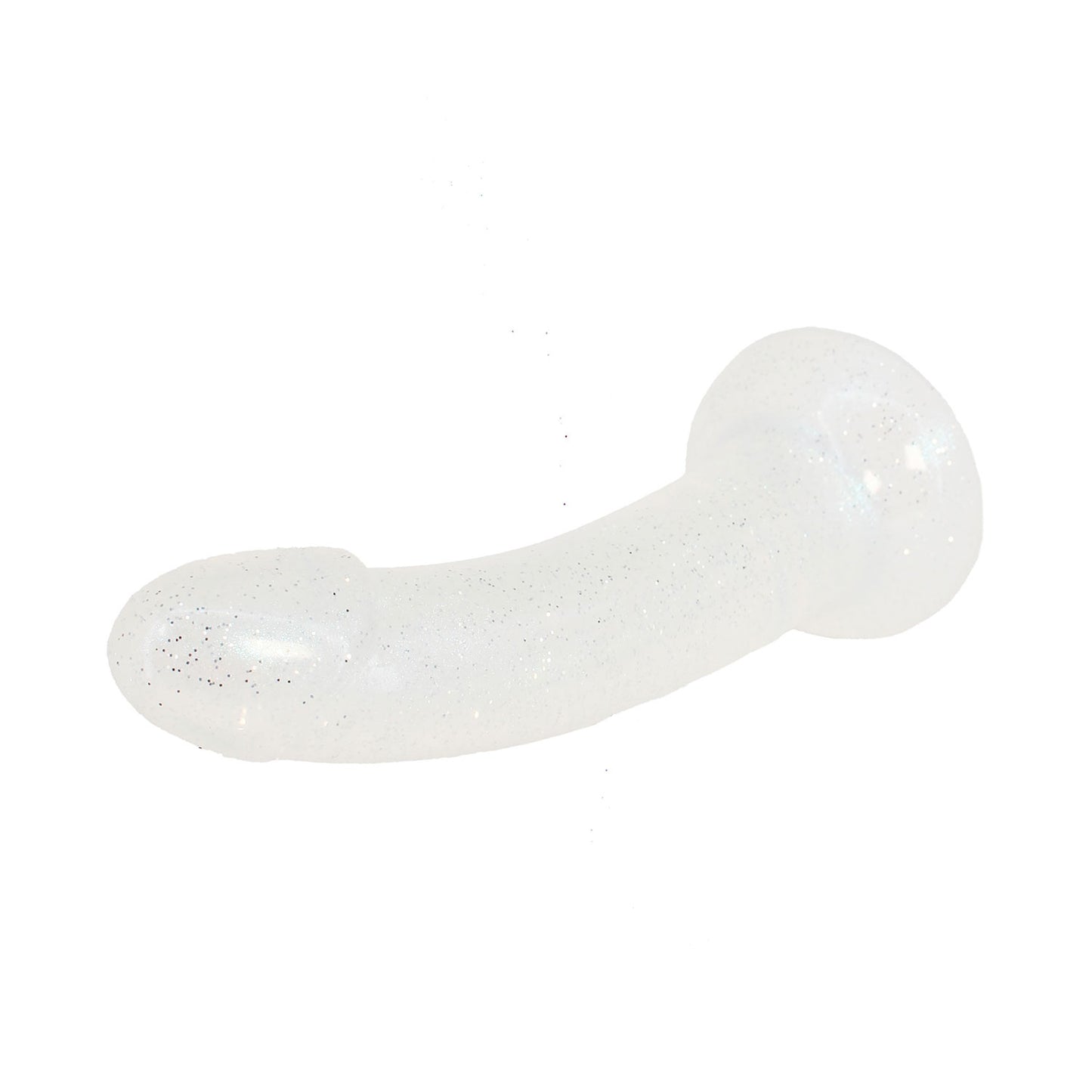 Unicorn Collections- 5.8-inch Silicone Suction Cup Dildo Glittery Silver