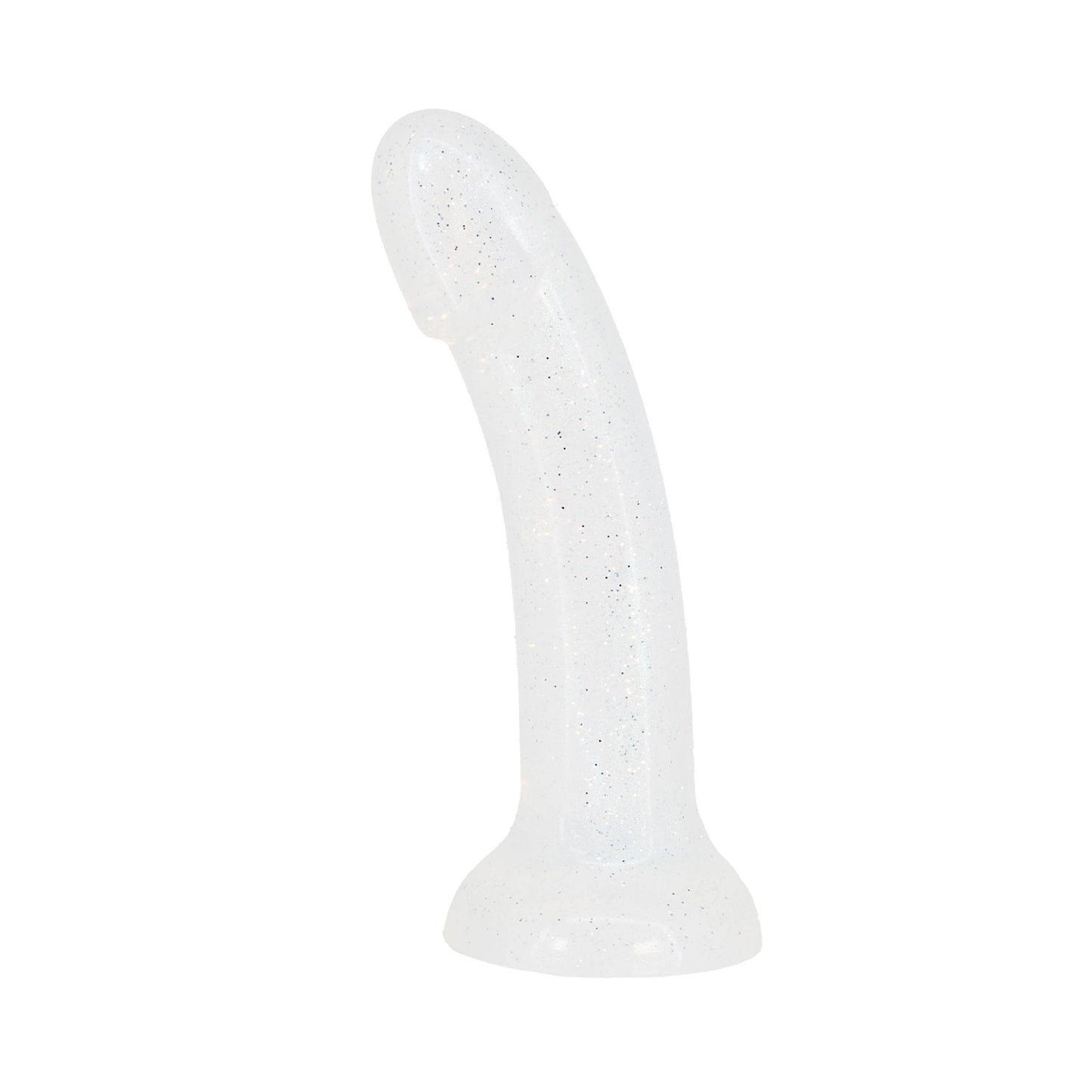 Unicorn Collections- 5.8-inch Silicone Suction Cup Dildo Glittery Silver