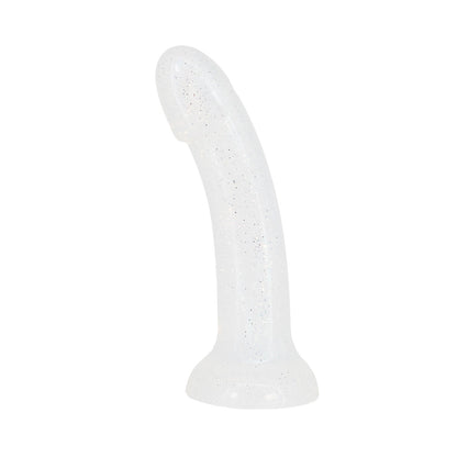 Unicorn Collections- 5.8-inch Silicone Suction Cup Dildo Glittery Silver