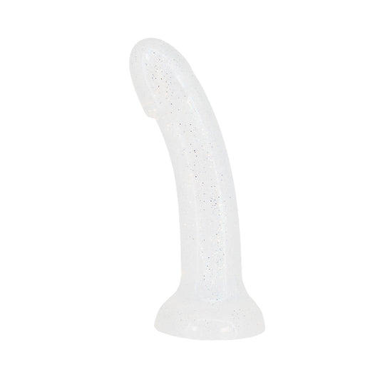 Unicorn Collections- 5.8-inch Silicone Suction Cup Dildo Glittery Silver