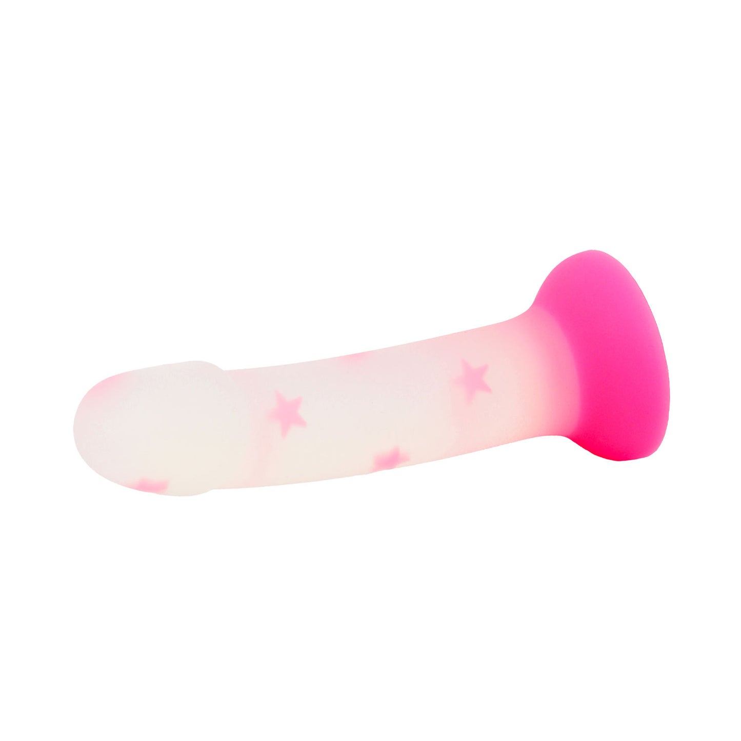 Unicorn Series - 6.8 inches Pink Stars Silicone Suction Cup Dildo Glow in the Dark