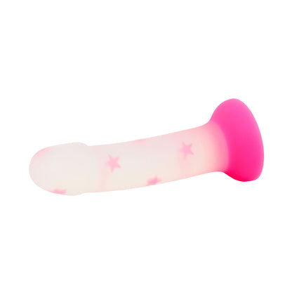 Unicorn Series - 6.8 inches Pink Stars Silicone Suction Cup Dildo Glow in the Dark