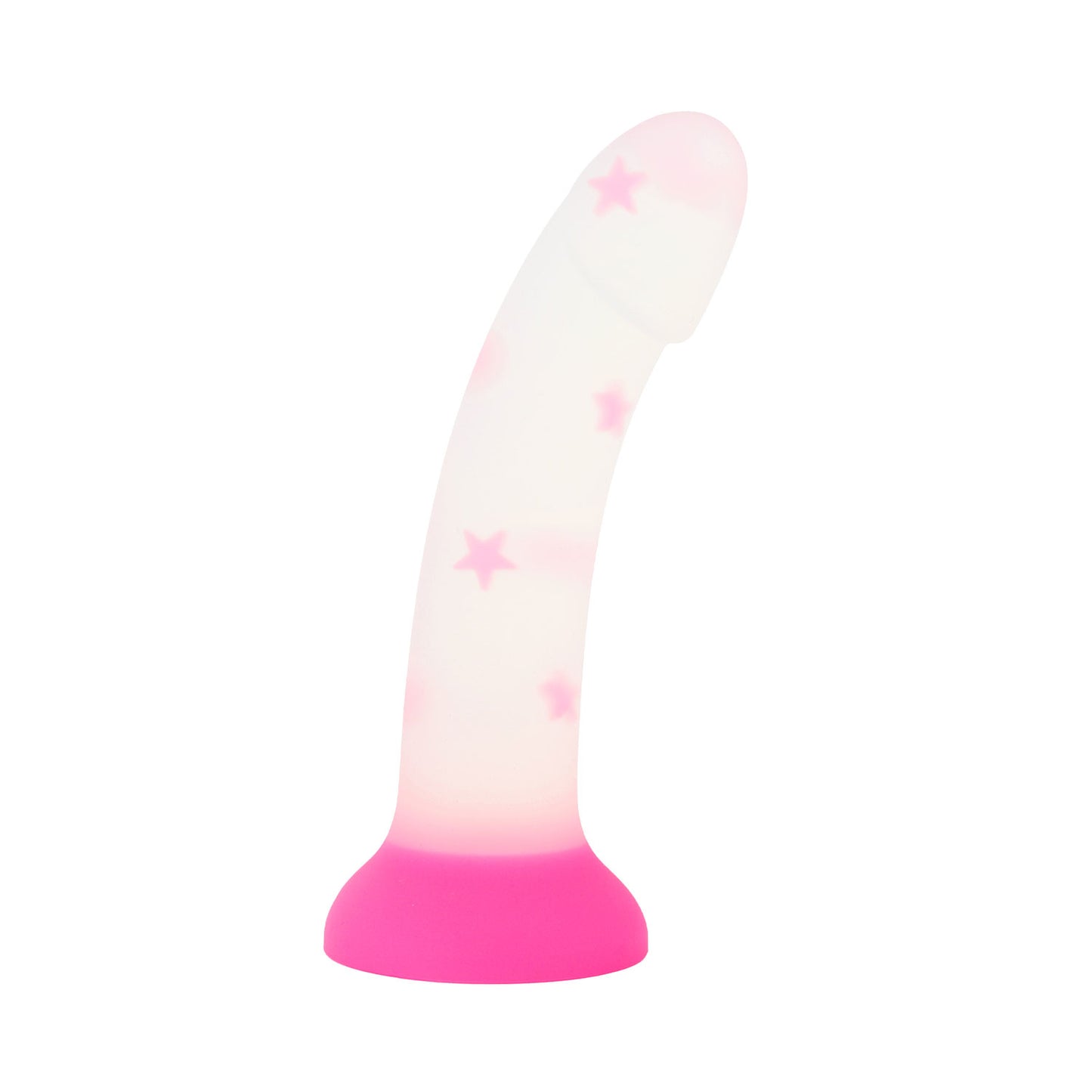 Unicorn Series - 6.8 inches Pink Stars Silicone Suction Cup Dildo Glow in the Dark