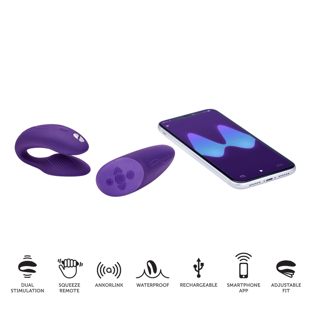 We Vibe - Chorus Remote Control Couple Vibrator (App Compatible) Purple