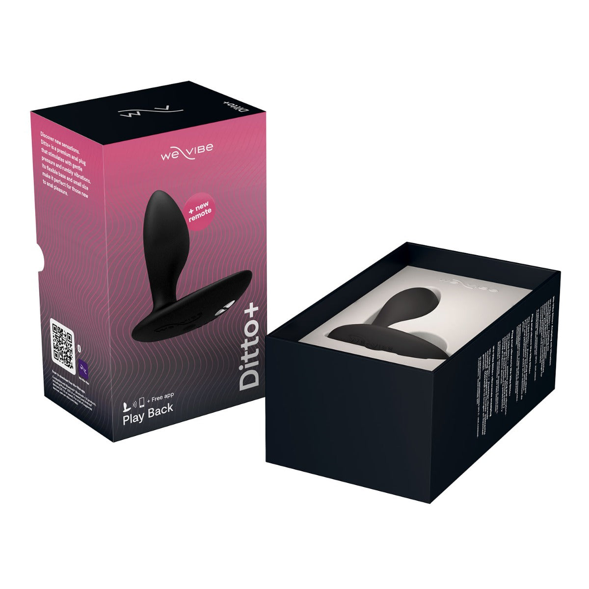 We-Vibe Ditto + App and Remote Controlled Anal Vibrator Satin Black