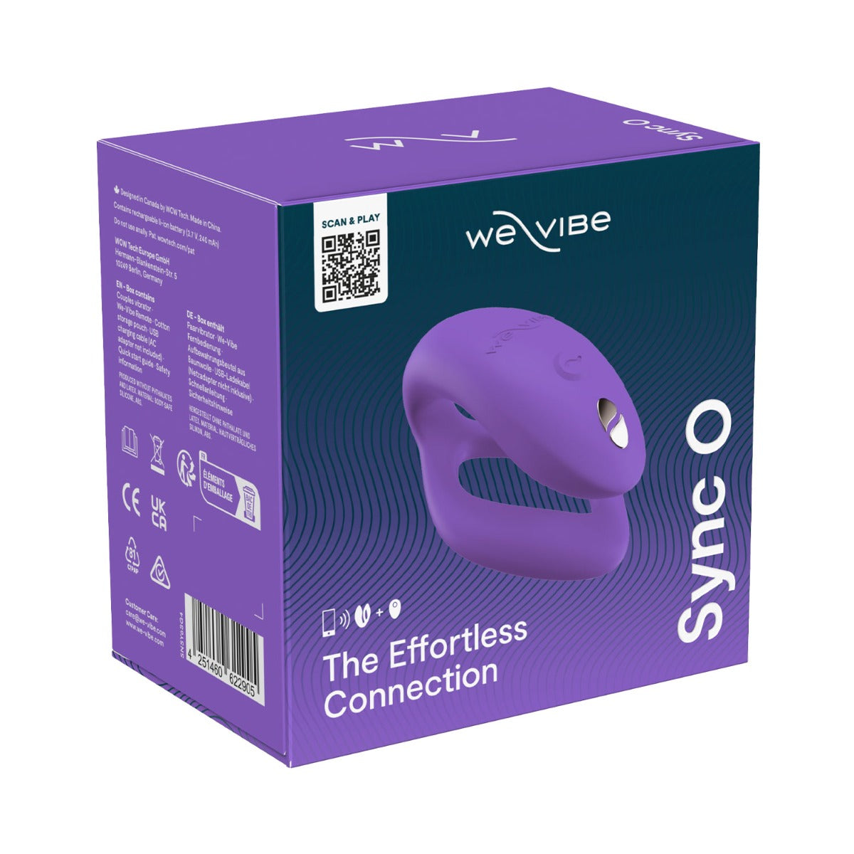 We-Vibe - Sync O App and  Remote-Controlled Silicone Couple's Vibrator Light Purple