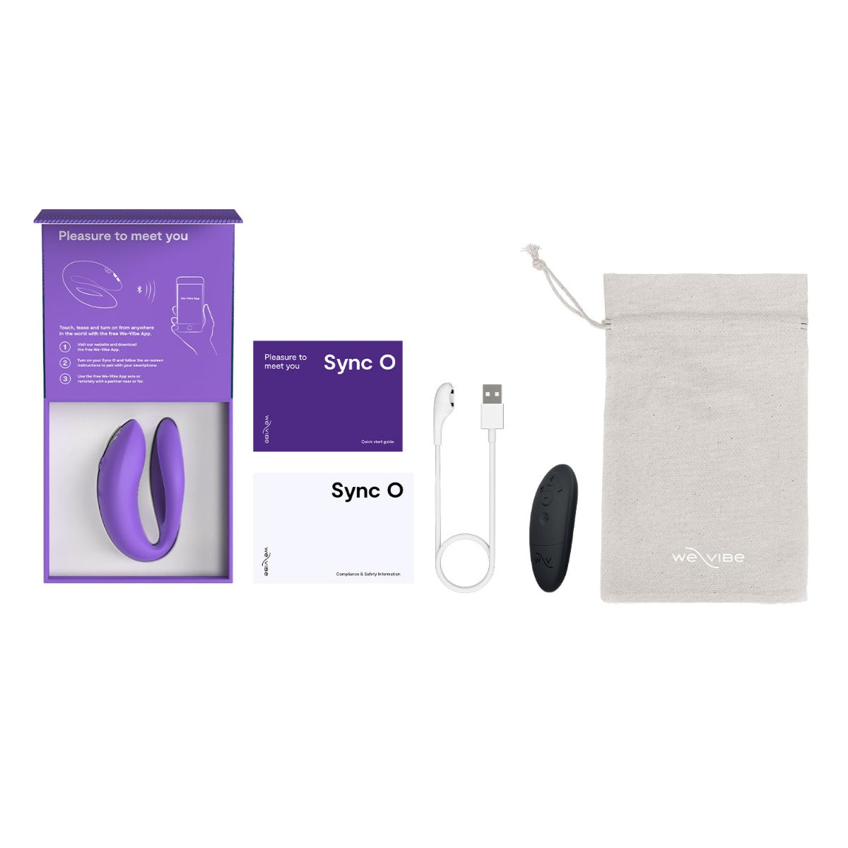 We-Vibe - Sync O App and  Remote-Controlled Silicone Couple's Vibrator Light Purple