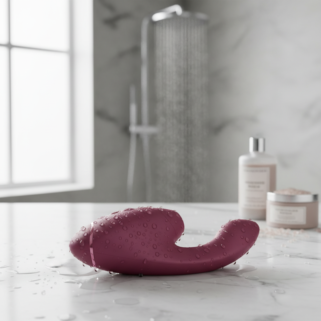 Wet marble bathroom - square