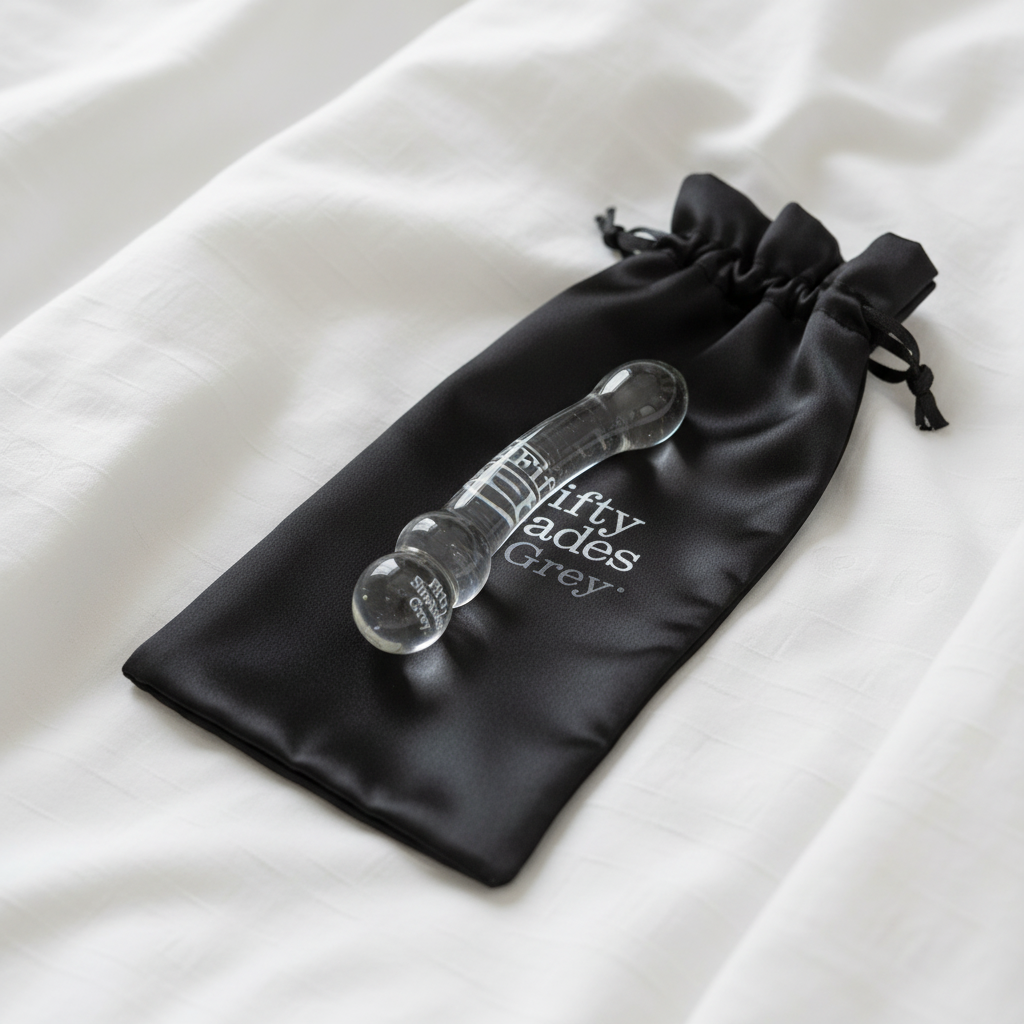 With storage pouch on white bedding