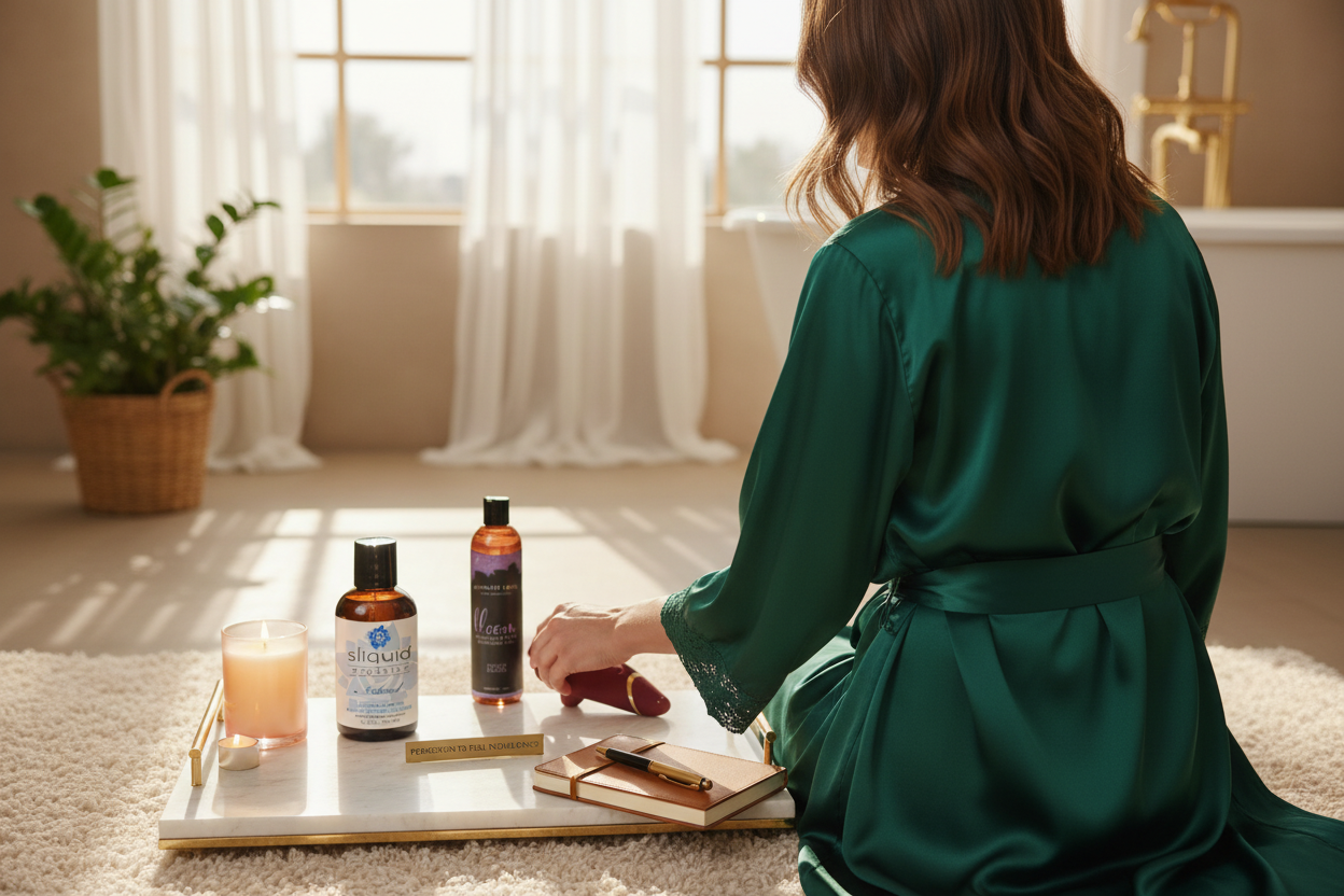 Woman preparing Permission to Feel Indulgence ritual