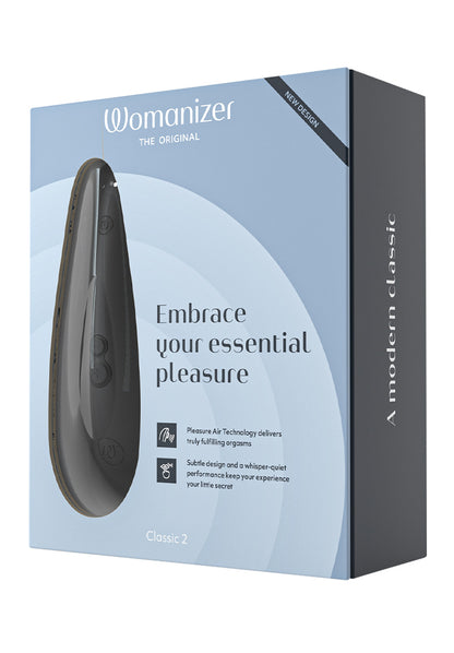 Womanizer - Classic 2 Silicone Rechargeable Clitoral Stimulator Black