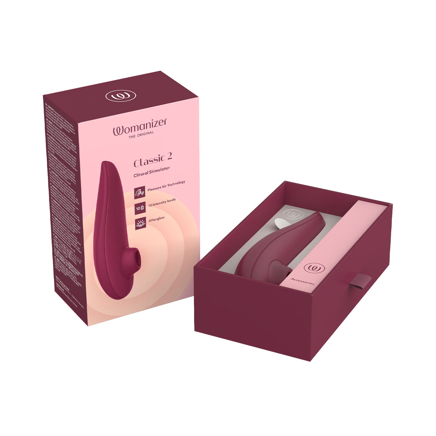 Womanizer - Classic 2 Silicone Clitoral Stimulator Bordeaux