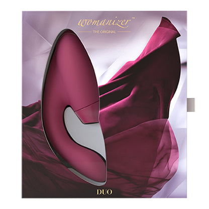 Womanizer - Duo Silicone Rechargeable Rabbit Vibrator Maroon