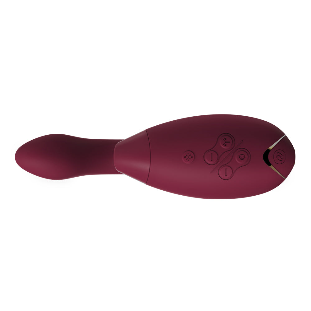 Womanizer - Duo Silicone Rechargeable Rabbit Vibrator Maroon