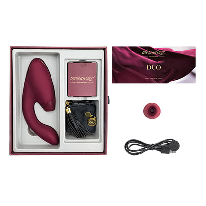 Womanizer - Duo Silicone Rechargeable Rabbit Vibrator Maroon