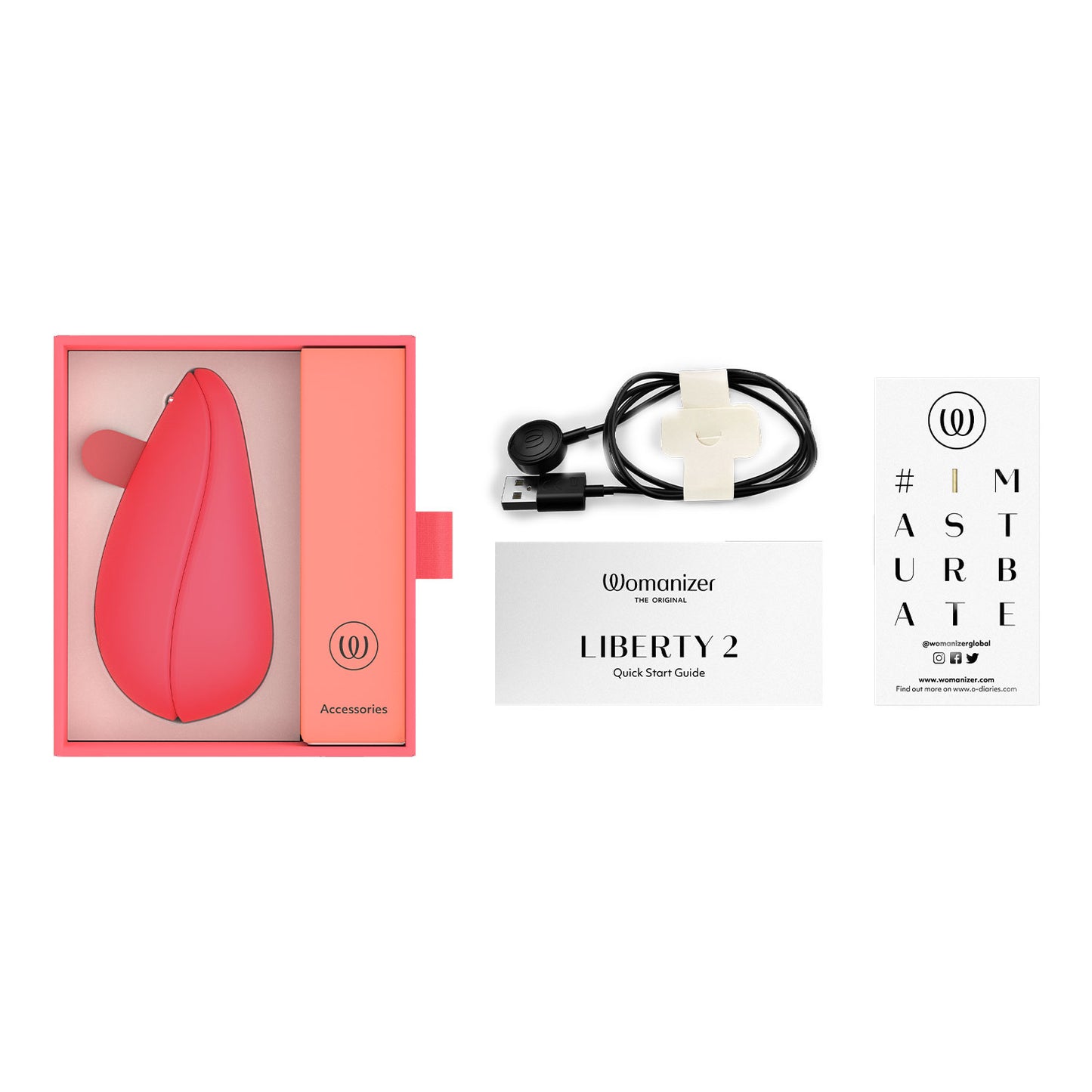 Womanizer - Liberty 2 Rechargeable Clitoral Stimulator Vibrant Rose