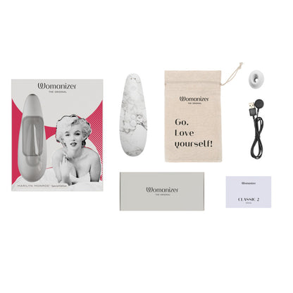 Womanizer - Marilyn Monroe Special Edition Classic 2 Clitoral Stimulator (White Marble)