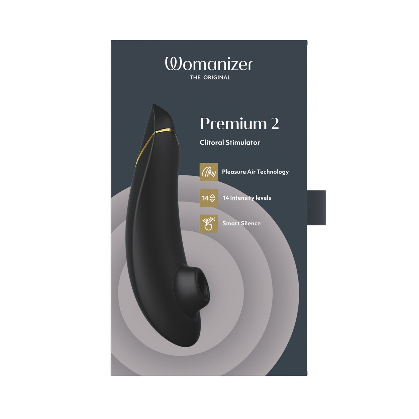 Womanizer - Premium 2 Silicone Rechargeable Clitoral Stimulator Black