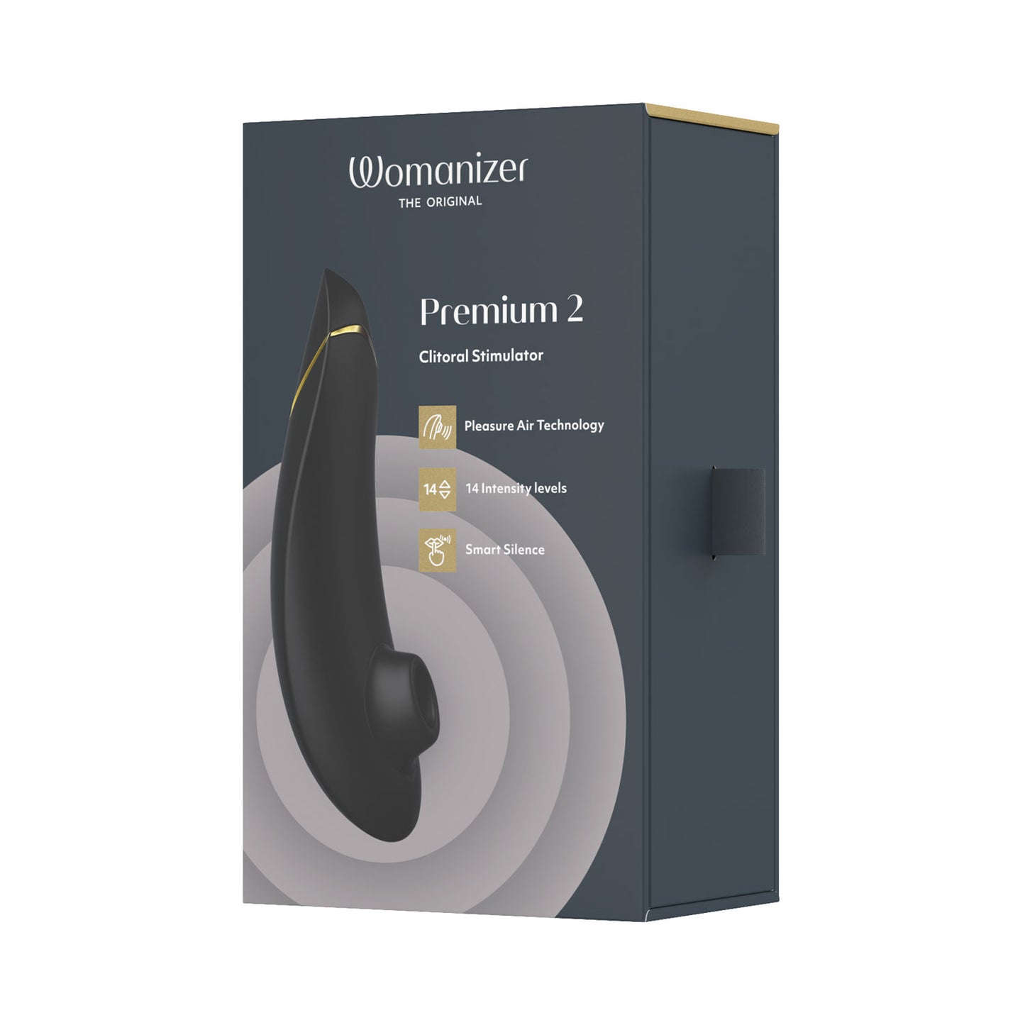 Womanizer - Premium 2 Silicone Rechargeable Clitoral Stimulator Black