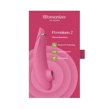 Womanizer - Premium 2 Silicone Rechargeable Clitoral Stimulator Raspberry