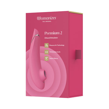 Womanizer - Premium 2 Silicone Rechargeable Clitoral Stimulator Raspberry