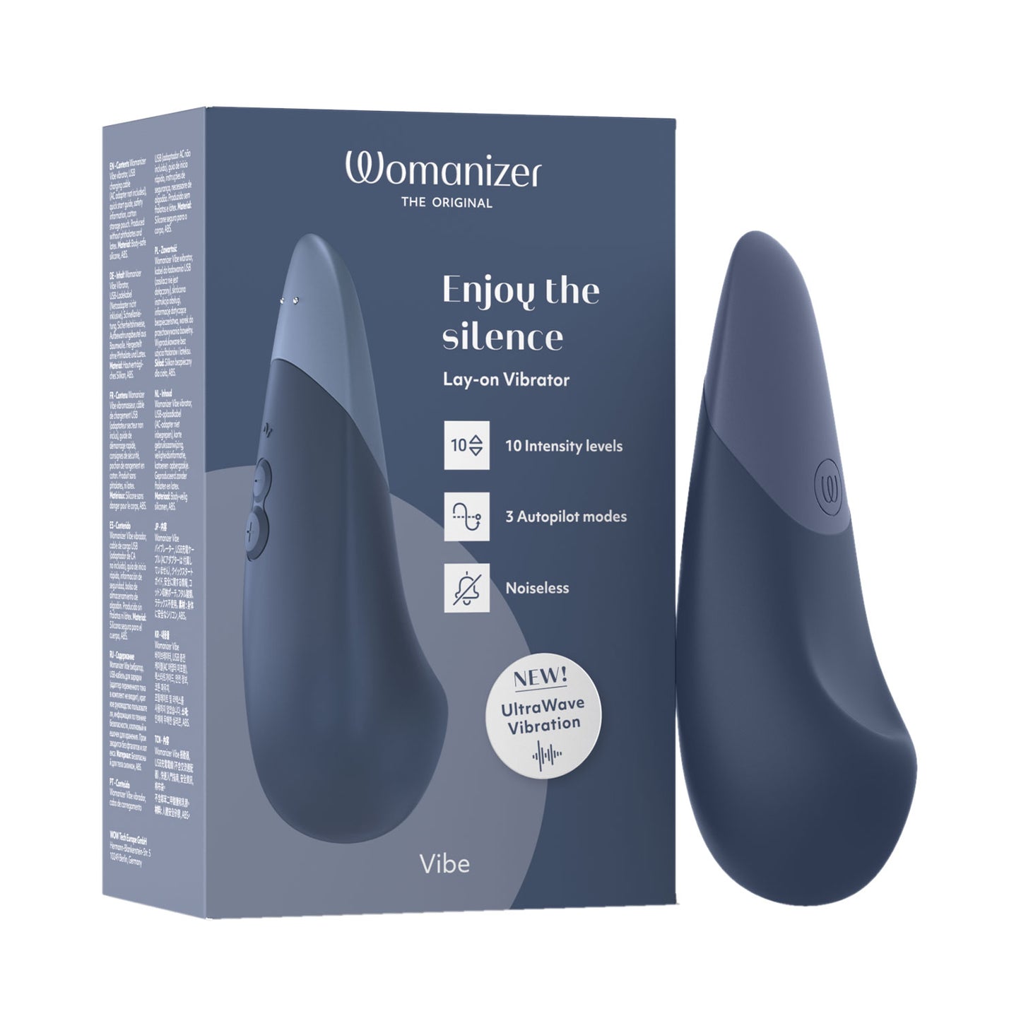 Womanizer - Vibe Clitoral Vibrator with UltraWave Vibration Dark Blue