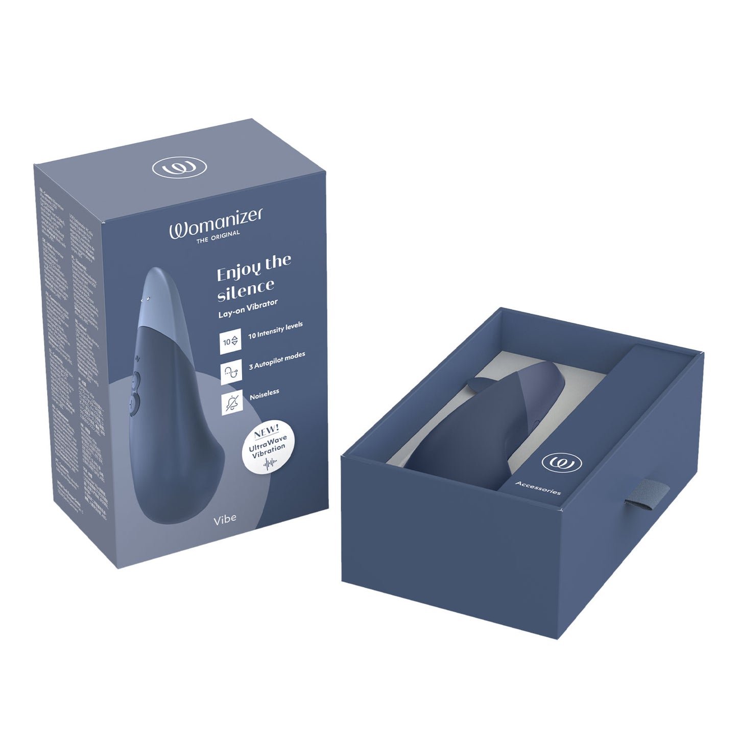 Womanizer - Vibe Clitoral Vibrator with UltraWave Vibration Dark Blue