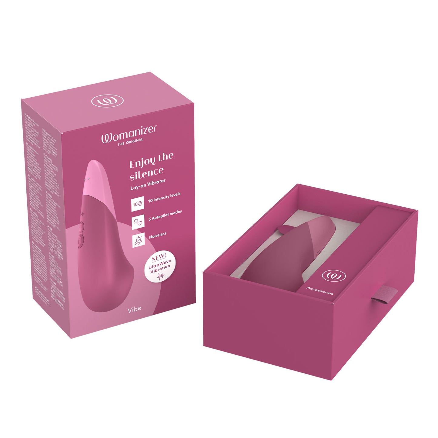 Womanizer - Vibe Clitoral Vibrator with UltraWave Vibration Dusky Pink