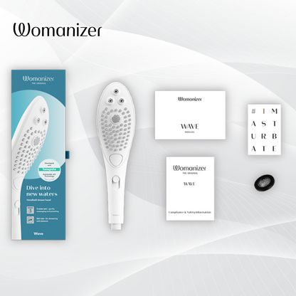 Womanizer - Wave 2-in-1 Pleasure Stimulation Shower Head Clitoral Massager White