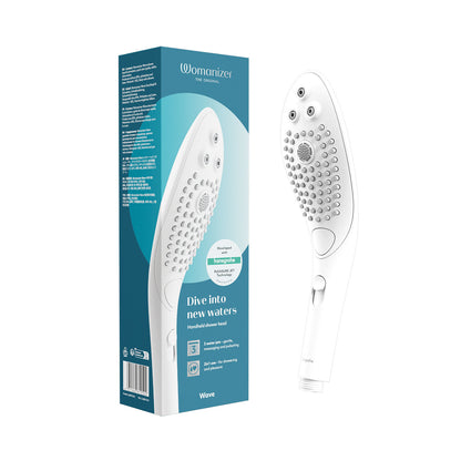 Womanizer - Wave 2-in-1 Pleasure Stimulation Shower Head Clitoral Massager White